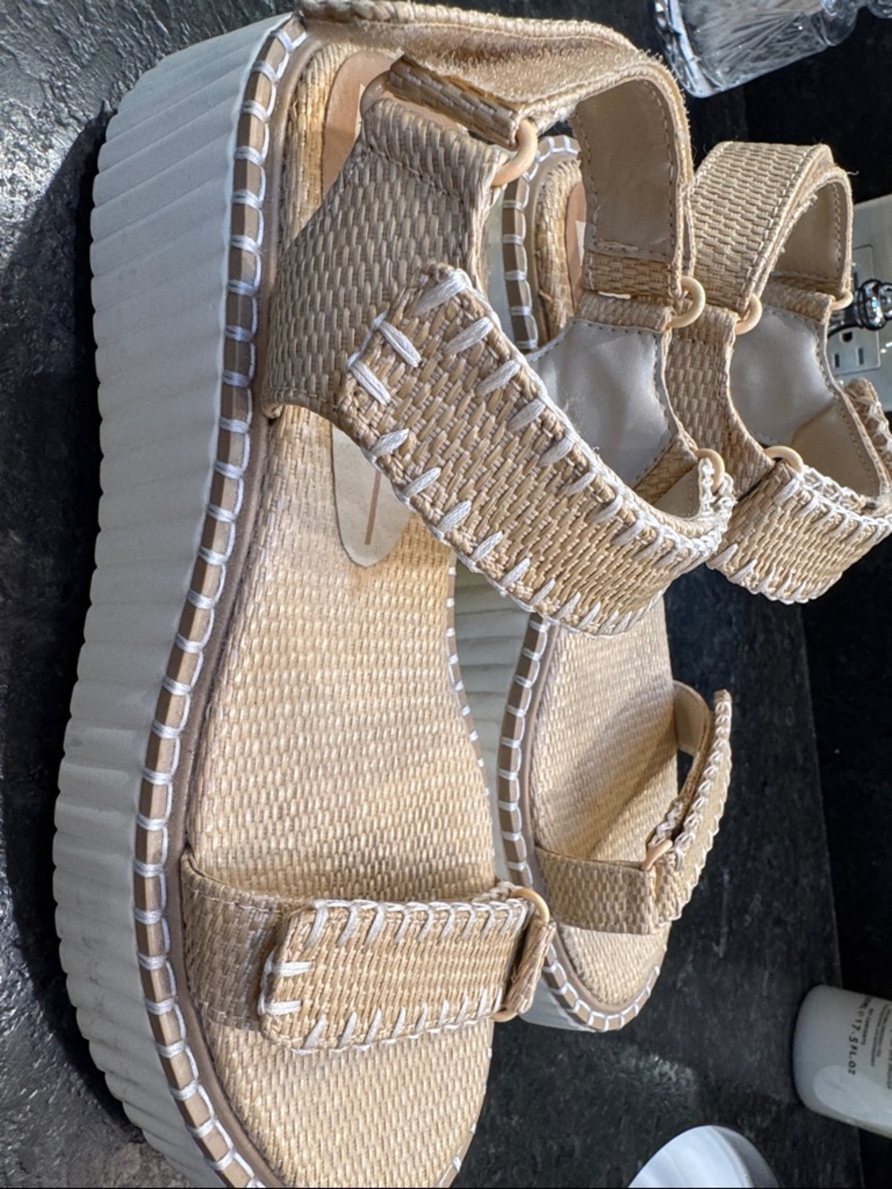 Dolce Vita Tan Woven Strap Sandals Size 7 - Picture 2 of 3